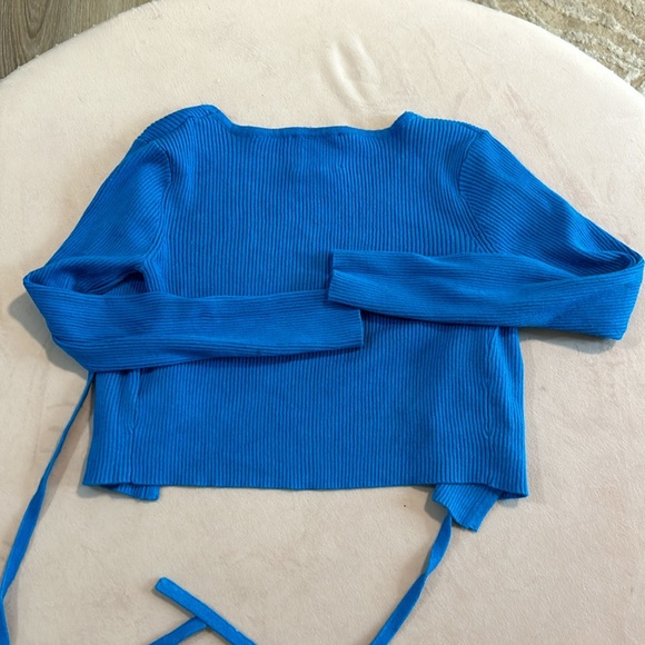 2 Piece Blue Ribbed Sweater Set - Picture 7 of 7